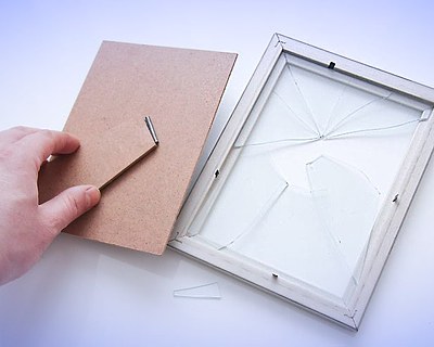 Broken glass frame